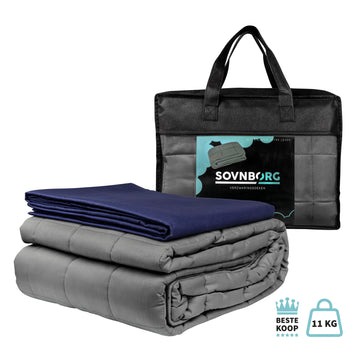 Set Verzwaringsdeken 11 kg met Hoes Katoen Blauw