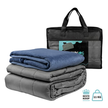 Set Verzwaringsdeken 11 kg met Hoes Minky Blauw